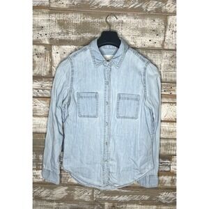 Universal Threads womens blue jean button up shirt S